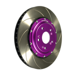 Function Werk slotted front brake rotor angled view for 2021-2025 Acura TLX Type S