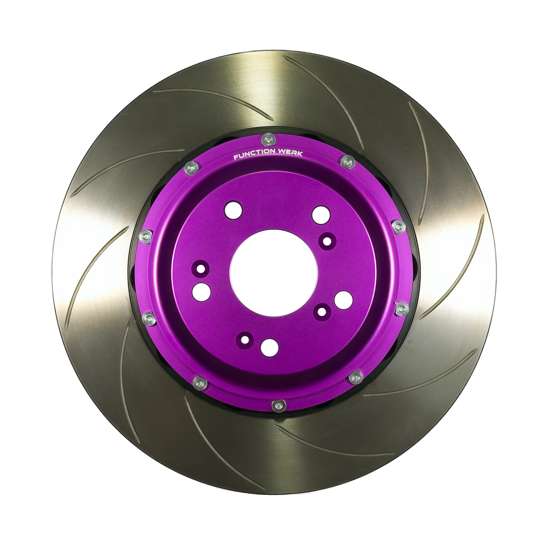 Function Werk slotted front brake rotor front view for 2021-2025 Acura TLX Type S