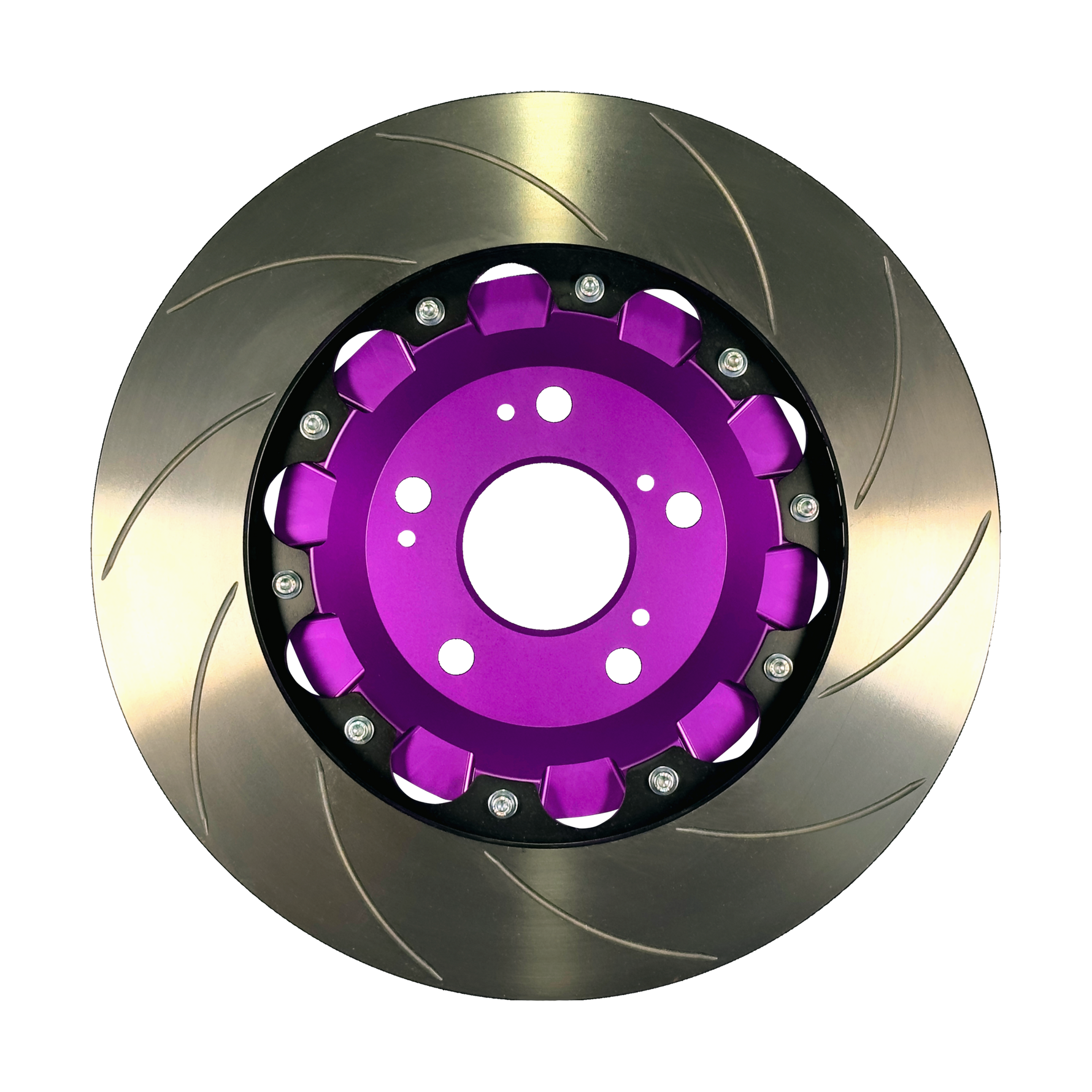 Function Werk slotted front brake rotor front view for 2021-2025 Acura TLX Type S